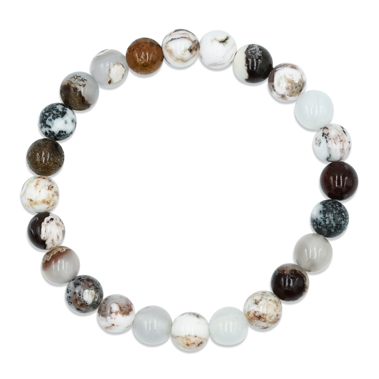 8 mm Charming Chalcedony Agate Beaded Elastic Bracelet