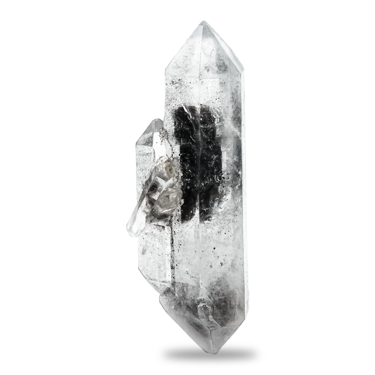 Graphite Inclusions in Quartz Crystal