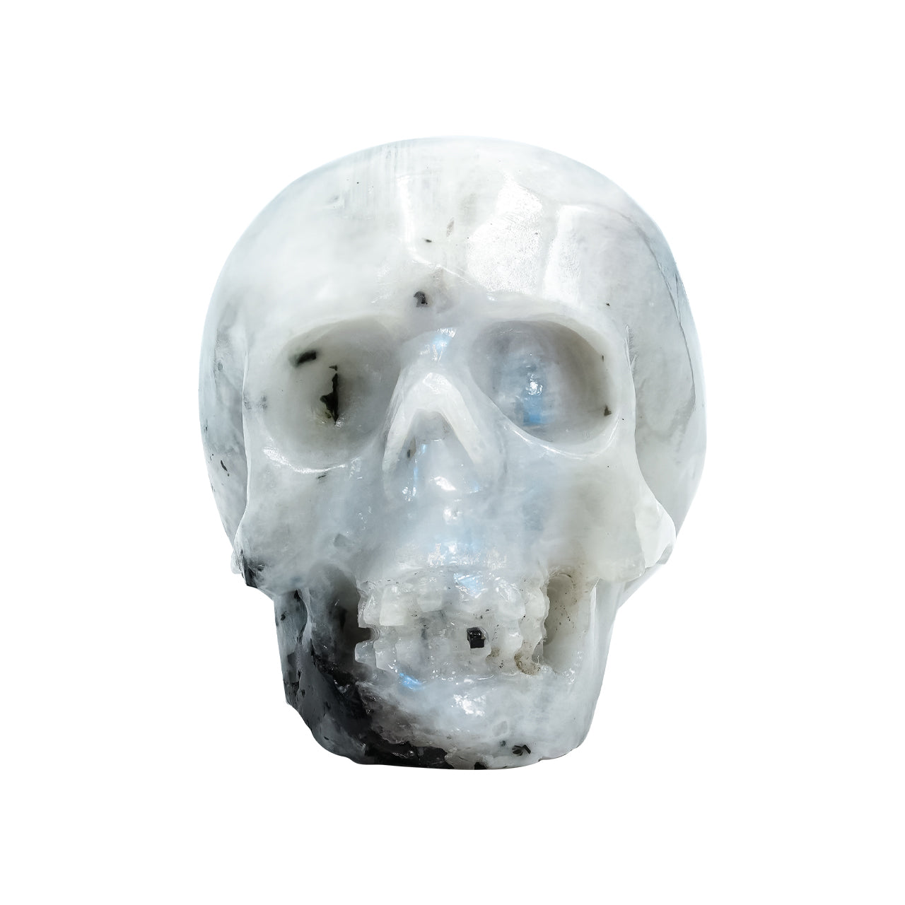 Rainbow Moonstone Skull Carving