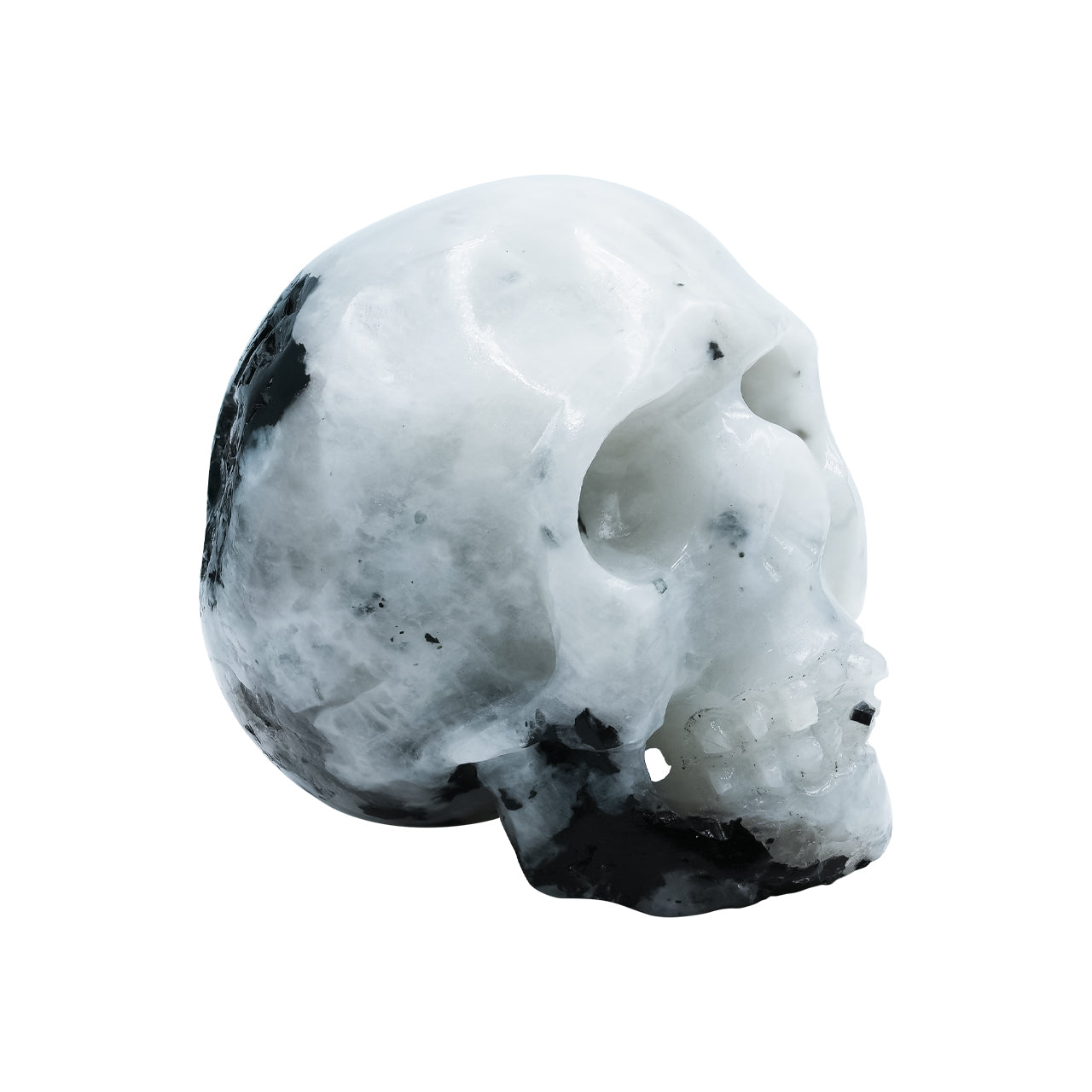 Rainbow Moonstone Skull Carving