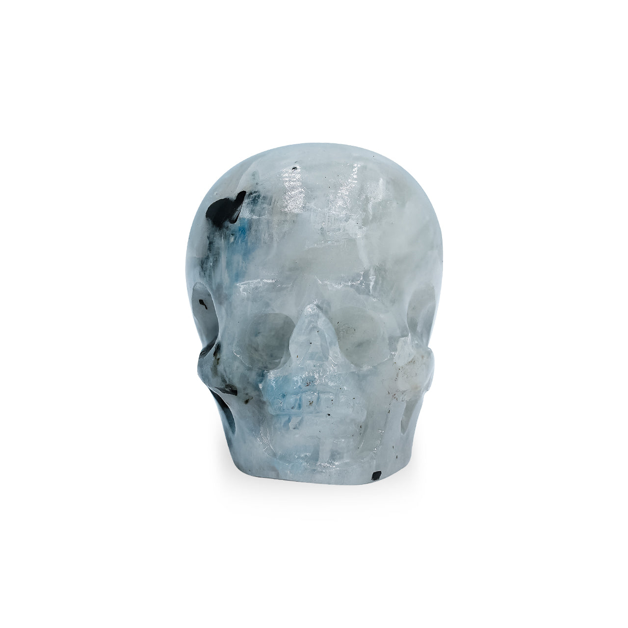Rainbow Moonstone Skull Carving
