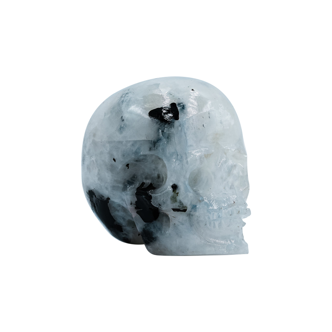 Rainbow Moonstone Skull Carving