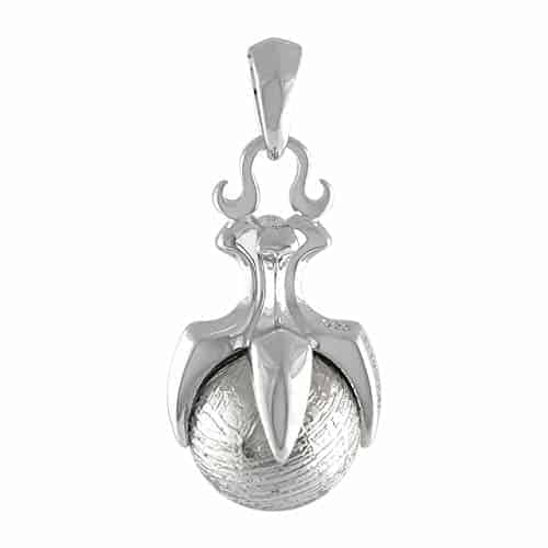 Starborn 925 Sterling Silver Moldavite e Muonionalusta Meteorite Moon Pendente Starborn 925 Sterling Silver Moldavite e Muonionalusta Meteorite Moon Pendente